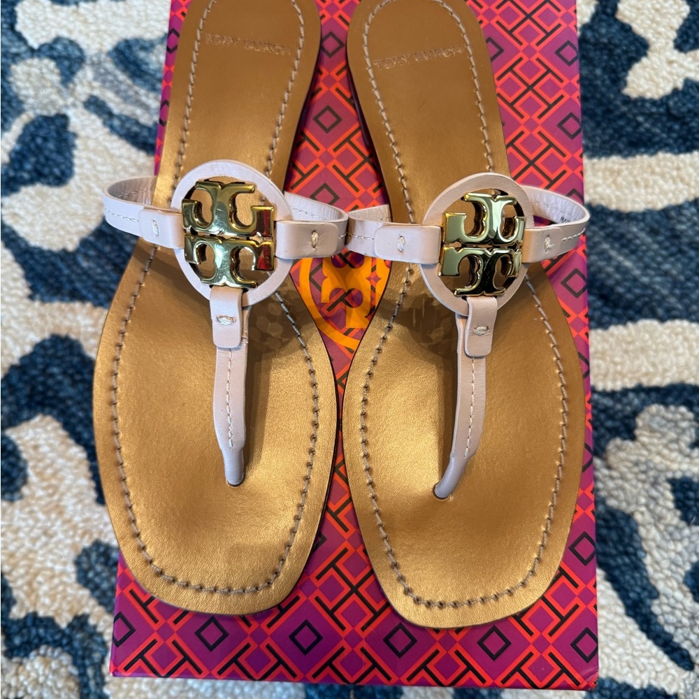 Tory Burch Gold and White Women's Sandals